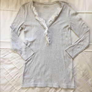 J.Crew grey/white striped tee