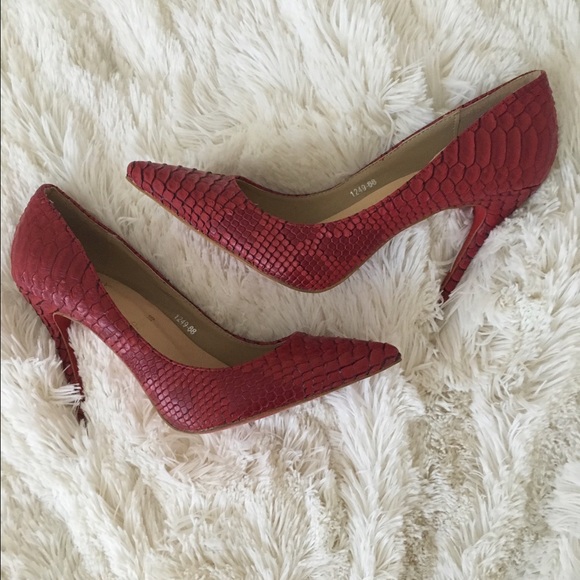 Christian Louboutin knock offs red snake skin