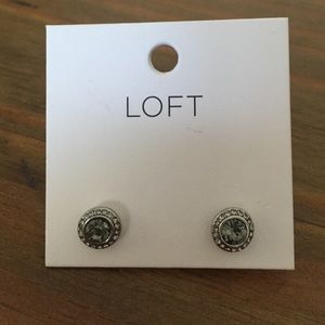 Loft Silver Rhinestone Post Earrings