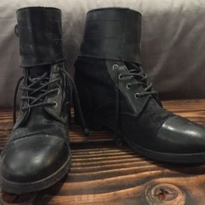 Black All Saints combat boots