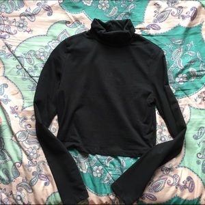 Black Turtleneck Crop Top