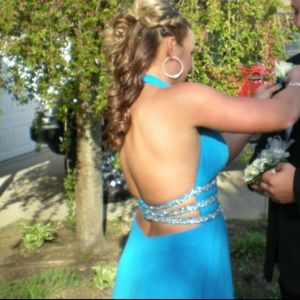 Open back prom dress one worn once