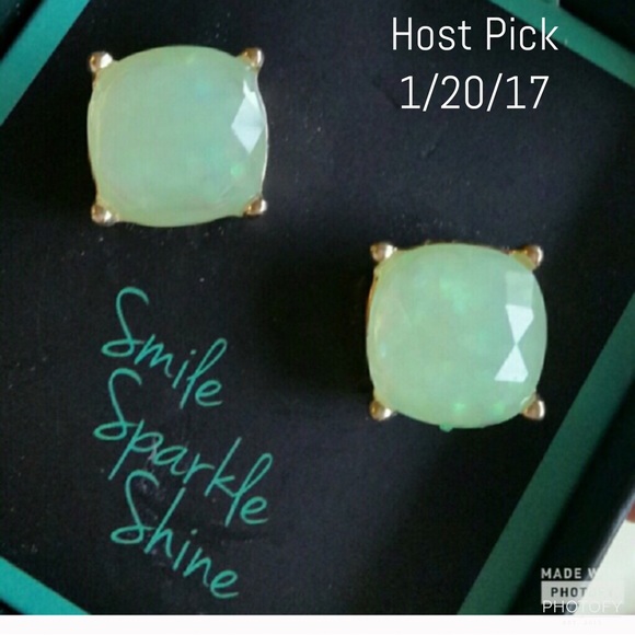 Jewelry - MINT GREEN/GOLD TONE SPARKLE EARRINGS-NWOT