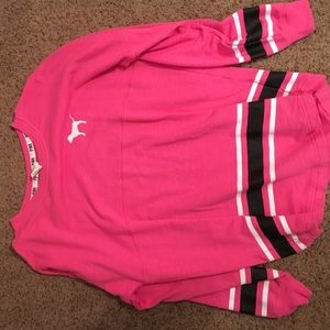 Pink long sleeve varsity shirt!