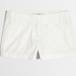 J Crew White 3" Chino Shorts