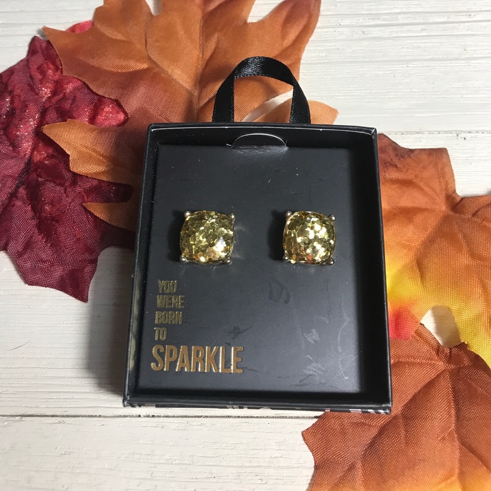 Gold Glittery Bling earrings