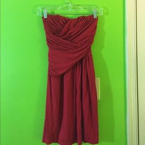 Express Strapless Formal Dress in Red