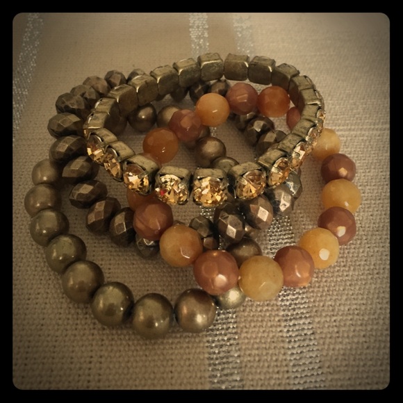 Beaded and Rhinestone Bracelet Set