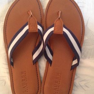Lauren by Ralph Lauren leather flip-flops