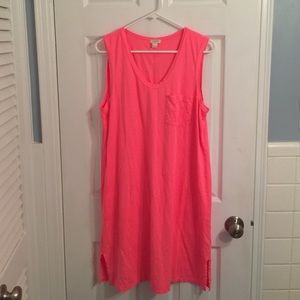 J Crew factory sleeveless pocket dress Pink size L