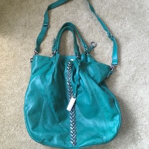Authentic/ rare! teal leather Lucky Brand bag