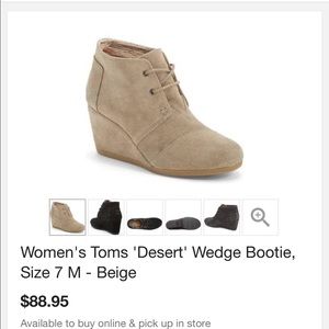 TOMs Desert Wedge Bootie