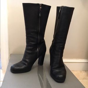 Black PRADA mid calf boots size 38 (us 8)