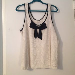 Forever 21+ Ivory and Black Tank Top