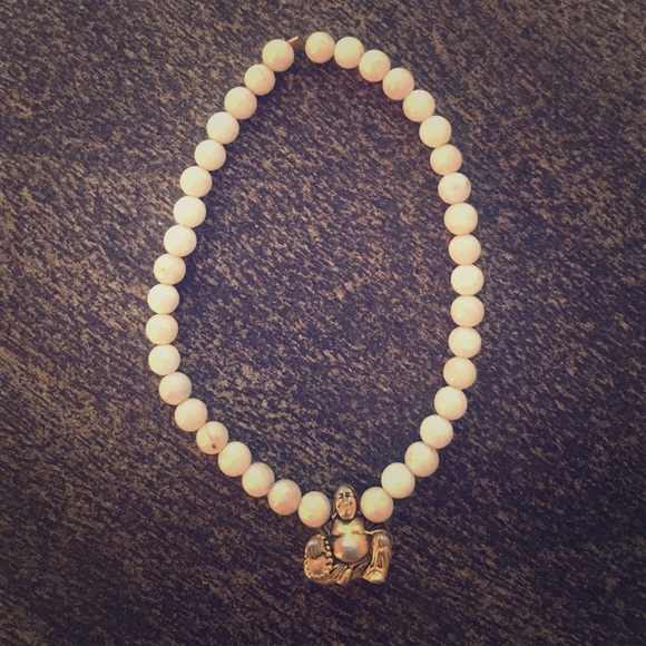 White stone Buddha bracelet
