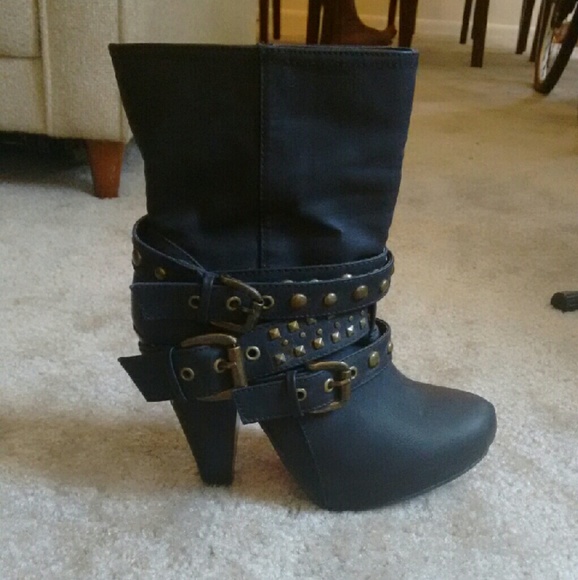 Edgy Strappy Heeled Boots
