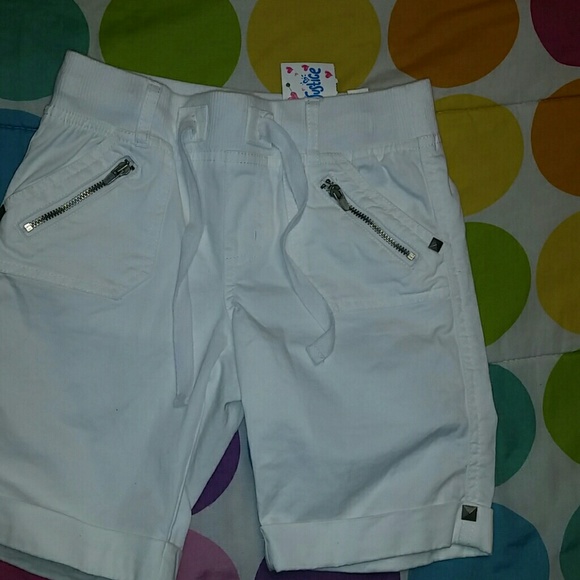 NWT Justice Shorts Girls Size 8 Regular white