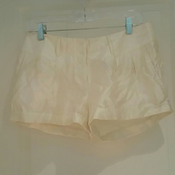 Express ivory satin shorts