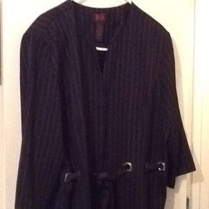 Blue pinstriped two piece pant suit