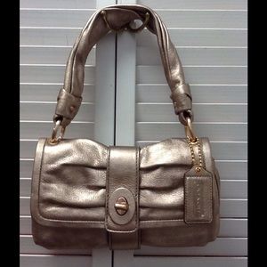 Sold Coach Rose Gold Leather shoulder bag