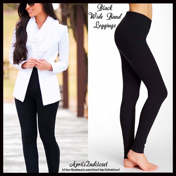 ❗1-HOUR SALE❗LEGGINGS Flat Wide Waist Band - Picture 2 of 4