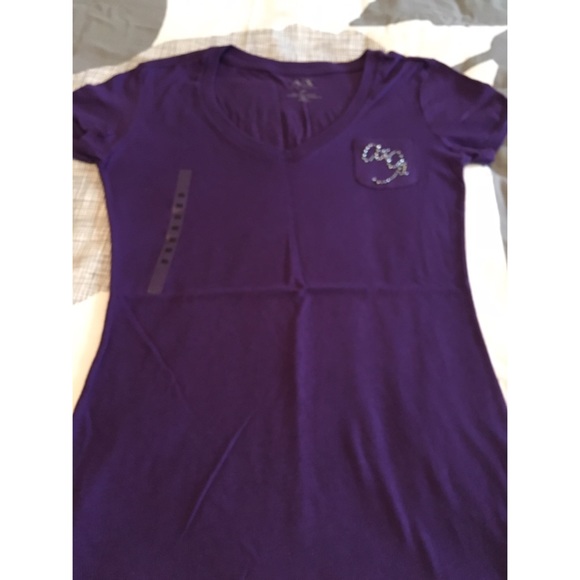 Armani Exchange Purple T-Shirt