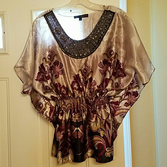 Beautiful silver satin dress top