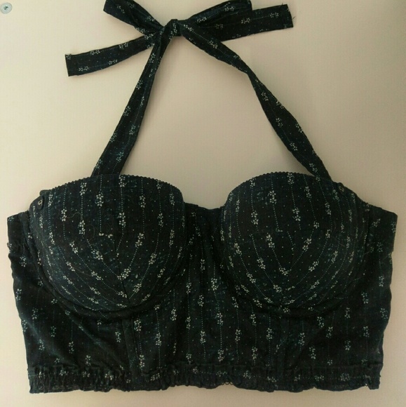 Aerie navy blue flower bralette (NEVER WORN)