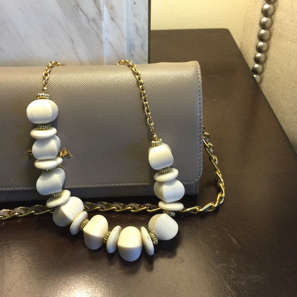 White and gold necklace