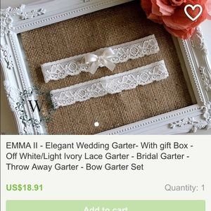 Set of 2 wedding garter belts (new/never worn)