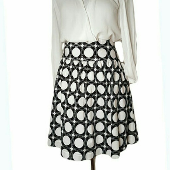 Circles Geometric Retro Office Skirt Pockets - Picture 3 of 4