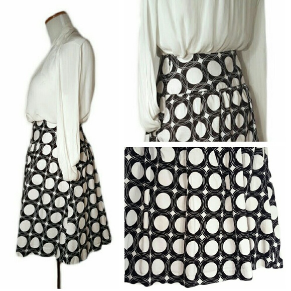 Circles Geometric Retro Office Skirt Pockets - Picture 2 of 4