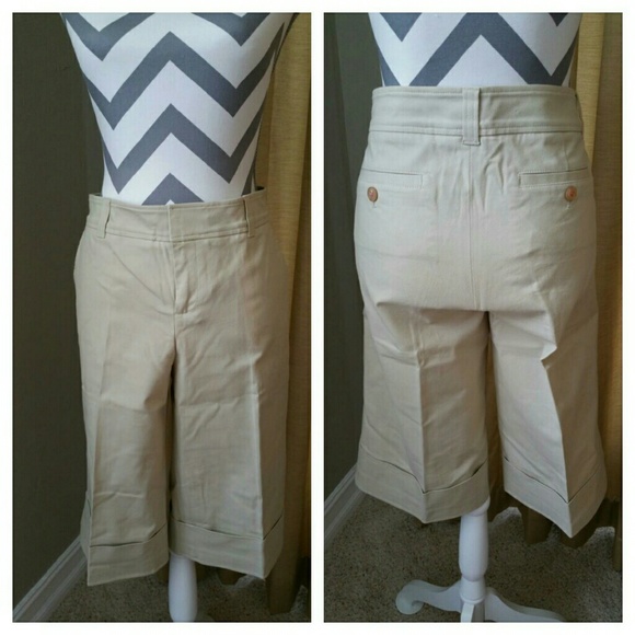 NWT Lilly Pulitzer Tan Palm Beach Fit Capris
