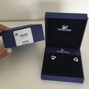 💎 Swarovski Crystal and Pearl Heart Earrings