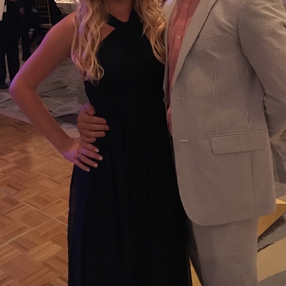 Jenny Yoo Jacqueline dress in navy - Picture 2 of 3