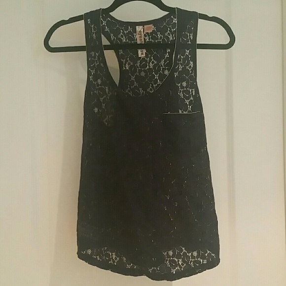 Navy blue lace tank top