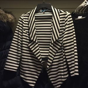Sun Bleached Abbey black and white striped blazer