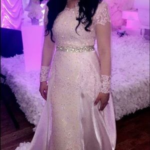 Custom made baby pink lace dress