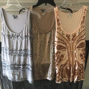 Express sequins tank tops