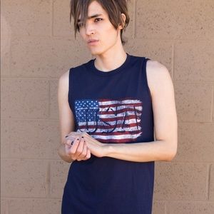 Gildan Shirts - 🆕American Flag Tank Top Sleeveless Navy Blue NEW Gildan Shirts - 🆕American Flag Tank Top Sleeveless Navy Blue NEW
