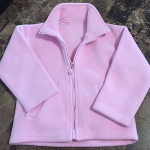 Plain light pink girls fleece jacket 4T