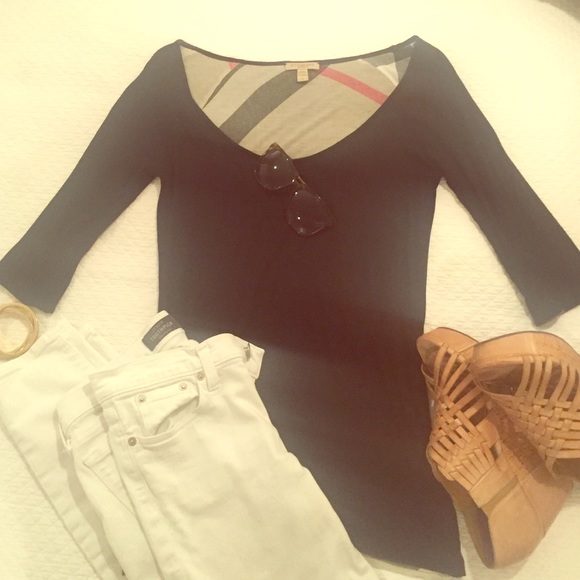 Reversible Burberry Brit 3/4 sleeve tee