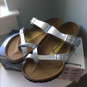 Birkenstock Mayari sandals, silver, sz 41