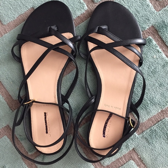 J Crew Pilar Black Strappy Sandal size 8