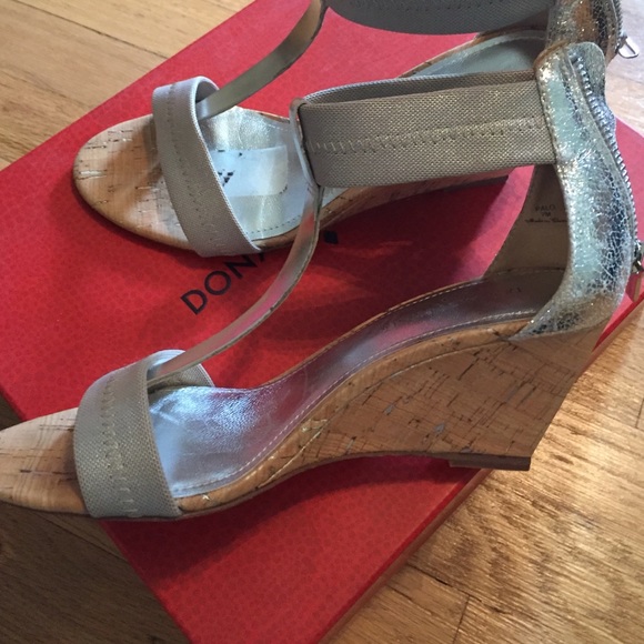 Make an offer:Silver Donald J Pliner wedge sandals