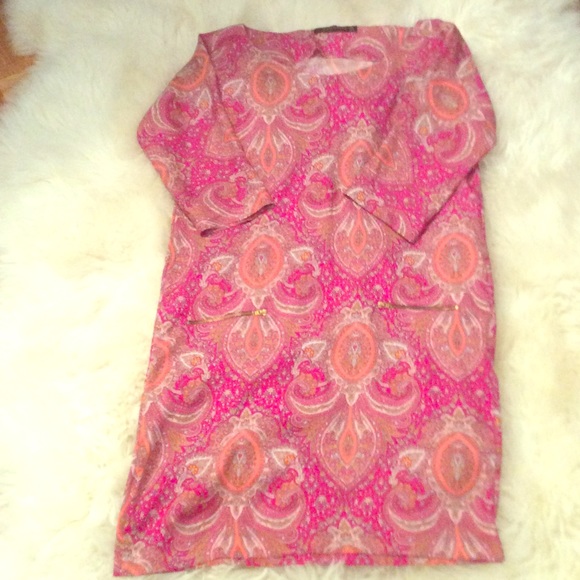Zara dress size S pink/orange paisley & like new