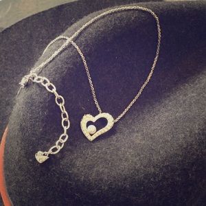 💎 Swarovski Crystal and Pearl Heart Necklace
