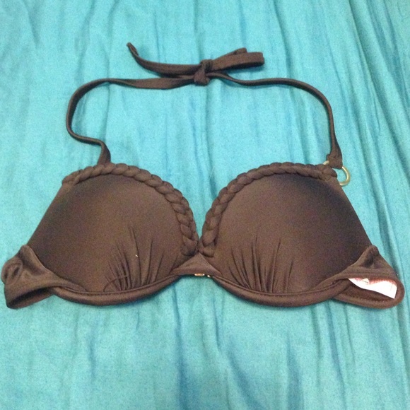 Black push-up bikini top