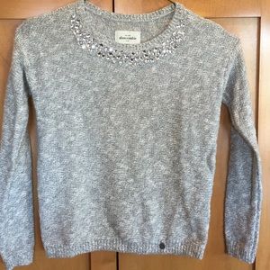 Abercrombie kids sweater with embellished neckline