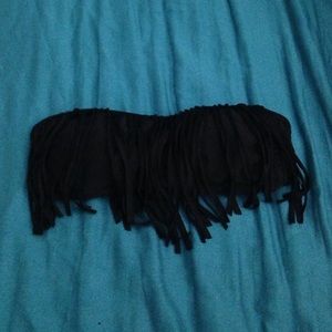 Black fringe bikini top